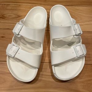 White Birkenstock Rubber Sandals